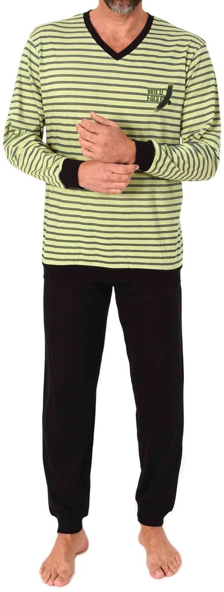 Normann herenpyjama met lange mouwen in elegante strepenlook