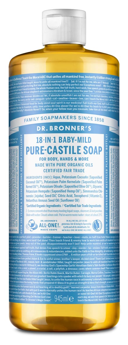 Dr. Bronner’s Dr. Bronner&rsquo;s Magic Soap Baby Unscented 945 ml