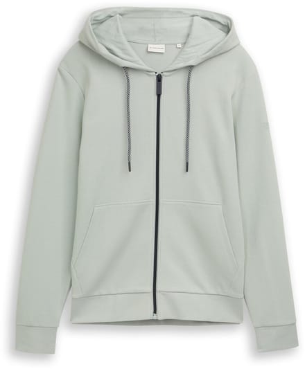 Tom Tailor - Basic hoodie-sweatjack - Maat XXXL - soft greyish green