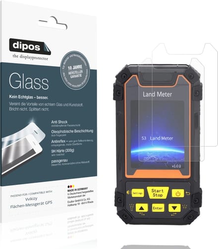 dipos – 2x Matte Pantserfolie geschikt voor Vvikizy Flächen-Messgerät GPS | 9H Screenprotector