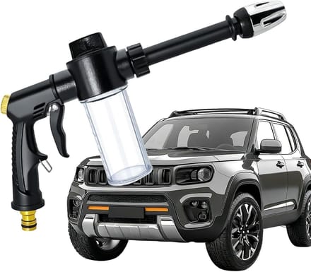 Tuinslang Schuimsproeier - Schuimspuit Autowas - Voertuigen Reinigen - Verstelbare Sproeikop - 305x14cm - Zwart