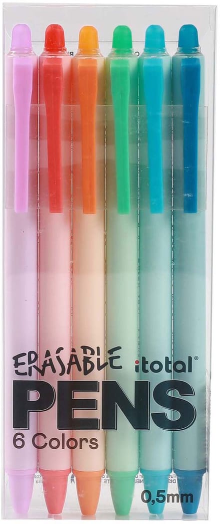 Uitwisbare Balpennen, 6 Kleuren