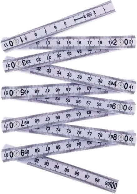 Benson Inklapbare duimstok - 1 meter - plastic - compact ontwerp