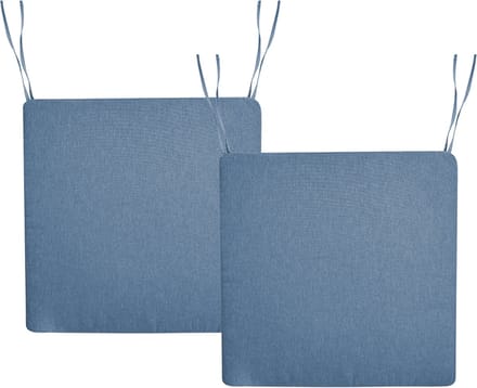SASSARI PREMIUM - Set van 2 zitkussens - Blauw - Polyester