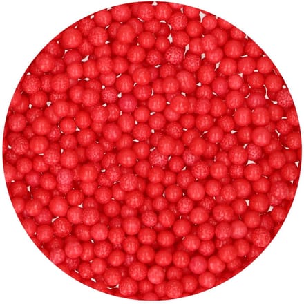 FunCakes Zachte Parels - Medium - Rood - 80g - Smaakstof voor Taarten - Eetbare Taartdecoratie