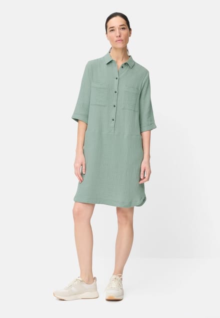 camel active Zomerjurk met knooplijst - Maat - Jadeblauwwomenswear-S