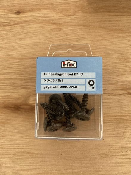 Tuinbeslagschroef RK TX 6.0x30 per 8 gegalvaniseerd zwart