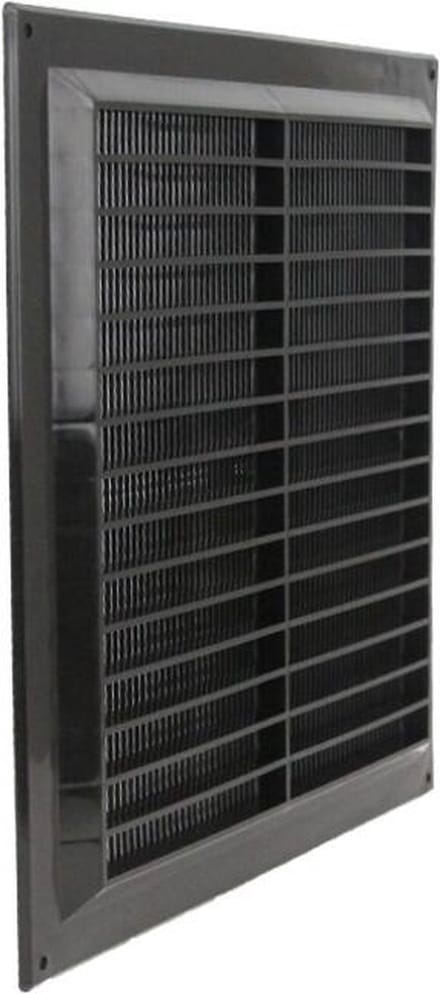 Ventilatierooster vierkant met grill 250x250 zwart - VR2525M