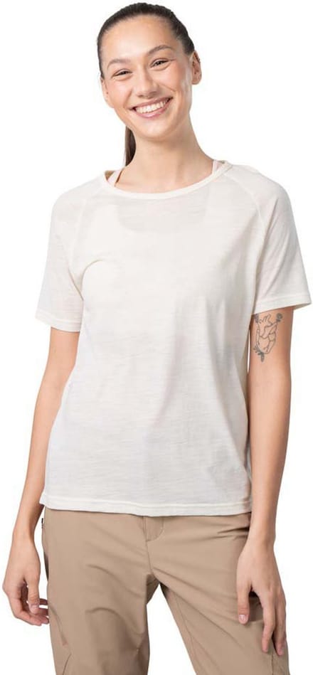 Kari Traa Sanne Wool T-shirt Met Korte Mouwen Beige S Vrouw