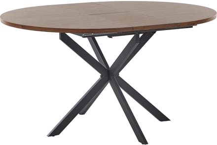 FRIONA - Uitschuifbare eettafel - Donkerhout/Zwart - MDF