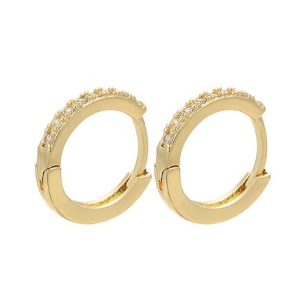 Jobo By JET – Diamond oorbellen ringetjes Small – Goud met diamantjes - Basic