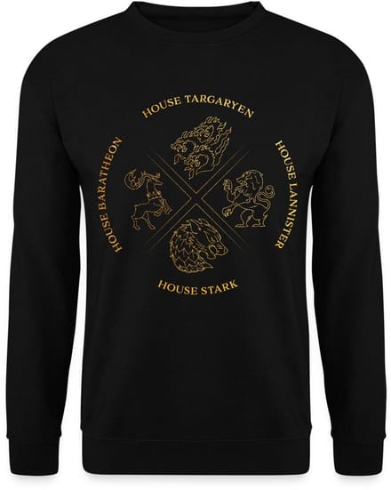 Game Of Thrones Houses Targaryen Lannister Stark Sweater Heren
