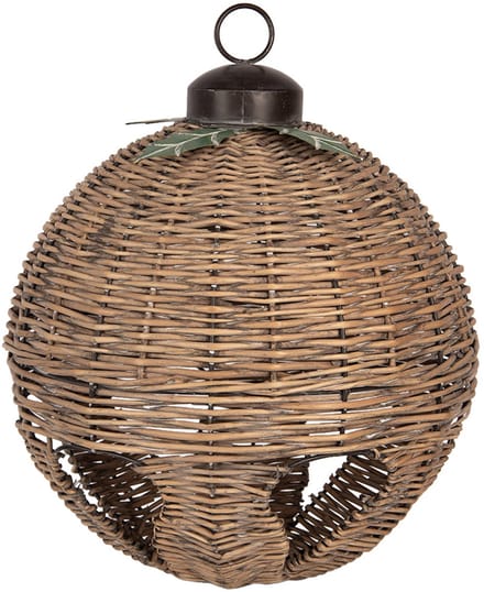 Clayre & Eef Kerstdecoratie Beeld Kerstbal Ø 41x51 cm Bruin Rotan