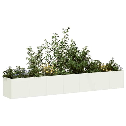 vidaXL - Plantenbak - 280x40x40 - cm - koudgewalst - staal - wit