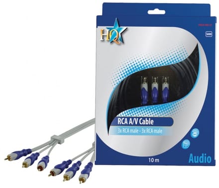 HQ Standaard 3x Rca Mannelijk - 3x Rca Mannelijk Kabel 10.0 M