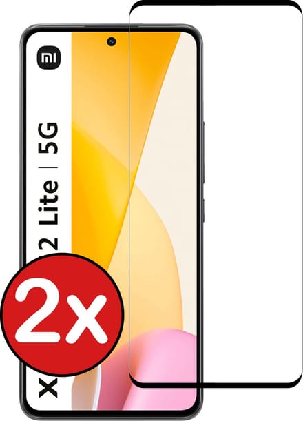 Screenprotector - 2 Stuks - Geschikt voor Xiaomi 12 Lite - Full Cover - Beschermglas - Gehard Glas - Tempered Glass - Screen Protector
