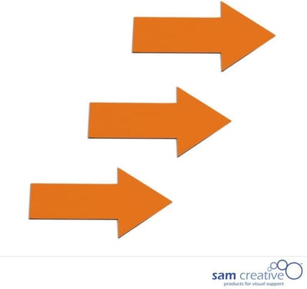 Sam Creative Magnetisch symbool Whiteboard - Pijl - 6x10cm - Oranje - 10 stuks - Whiteboard Magneten