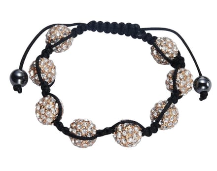 Behave Geknoopte armband met kralen en steentjes