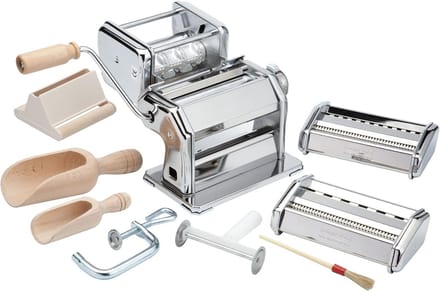 Pastamachine Handmatig - Pastamaker Deegroller - Zelf Pasta Maken - 6 Diktestanden - 4 kg - Zilver