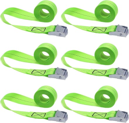 Solidchoice - Set van 6 Robuuste Spanbanden met Klemslot 1m
