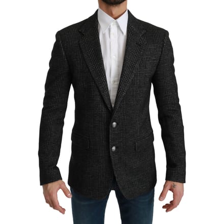 Dolce & Gabbana Mannen Grijs geruit Slim Fit Jasje Blazer