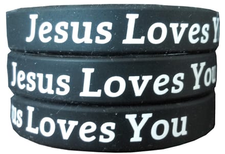 Siliconen Armband - Jesus Loves You - Zwart