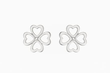 Klaver / Clover oorbellen | zilver gekleurd