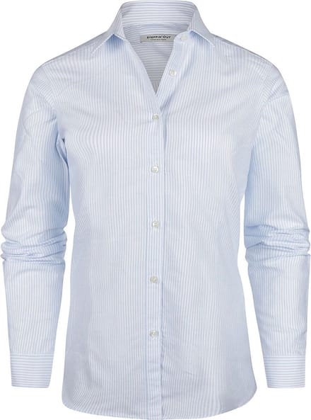 Steppin' Out Blouse Lauren Oxford gestreept Light Blue - Maat S - Heren