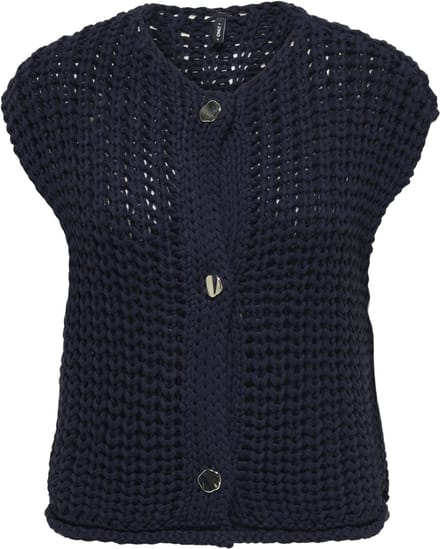 Only Gilet Onlchloe Ss Rib Button Vest Knt 15352208 Sky Captain Dames Maat - M