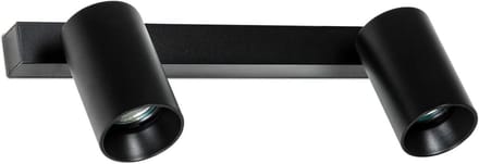 Moderne Zwarte Wand- en Plafondlamp met 2x GU10 Fitting