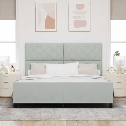 vidaXL - Boxspring - bed - met - hoofdeinde - Lichtgrijs - 180 - x - 200 - cm - Fluweel