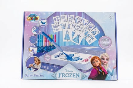 Disney Frozen Spray Pen Set – Creatieve Knutselset met Blaaspennen en Sjablonen 4+