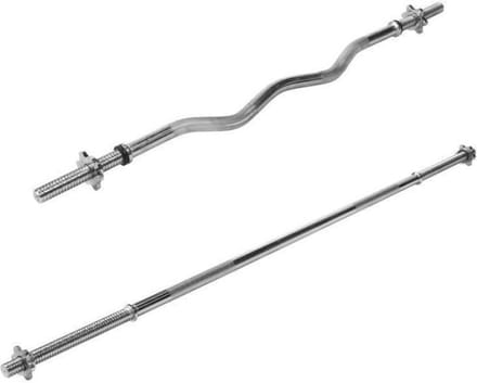 Gorilla Sports Halterstangen Set - Lange Halter + EZ Curl Barbell - 30 mm - Schroefsluiting