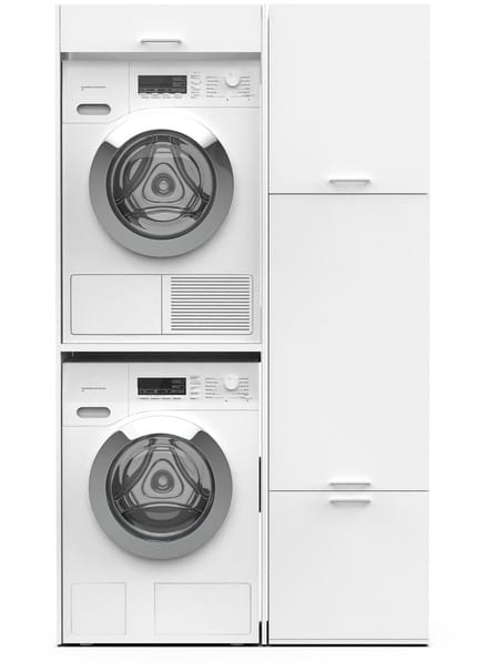 Washcab® Wasmachine Kast - Droger Verhoger - Wasmachine Ombouw - Droger op wasmachine Wit - Stack Set 1 - 5 jaar garantie