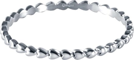 Quiges Stapelring Dames - Vulring Harten - RVS Zilverkleurig - Maat 19 - Hoogte 2mm