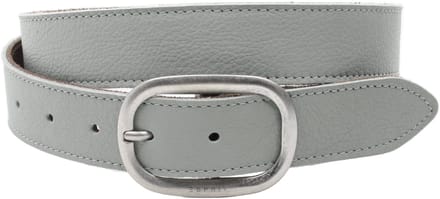 Dames riem grijs - Basic leren riem 3,5cm met zilveren gesp - Leer - Basic riem - Sportief - Maat 80