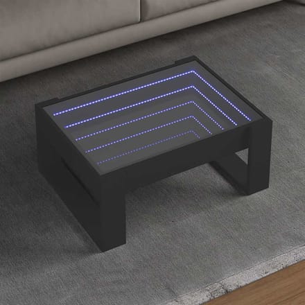 vidaXL - Salontafel - met - Infinity - LED - 70x53x30 - cm - zwart