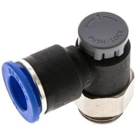 L-stuk Regelventiel 12 mm - G3/8'' Regeling-Uit Messing/Nylon Borgmoer