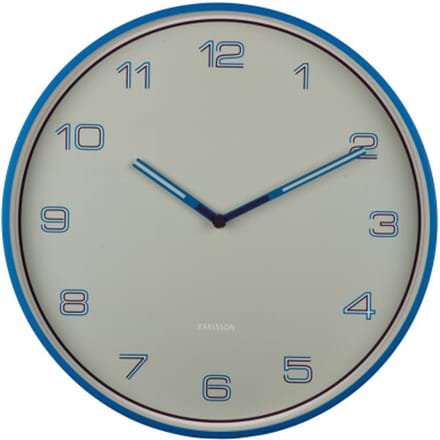 Karlsson - Wandklok Lined Numbers - Helderblauw- Ø40cm