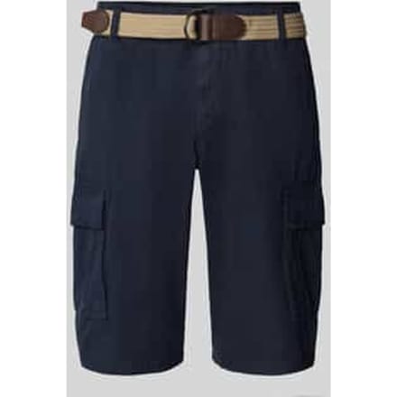 Korte regular fit cargobroek met riem
