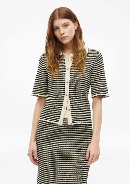Lichte Korte Mouwen Katoenen Mengsel Cardigan Met Knopen Vrouwen s.Oliver