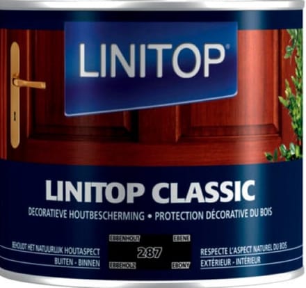 Linitop Classic - Beits - Decoratieve beschermende beits  - Ebbenhout - 287  - 0,50 L