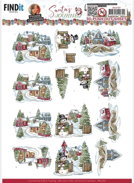 3D Push-Out - Yvonne Creations - Santa's Journey - Village