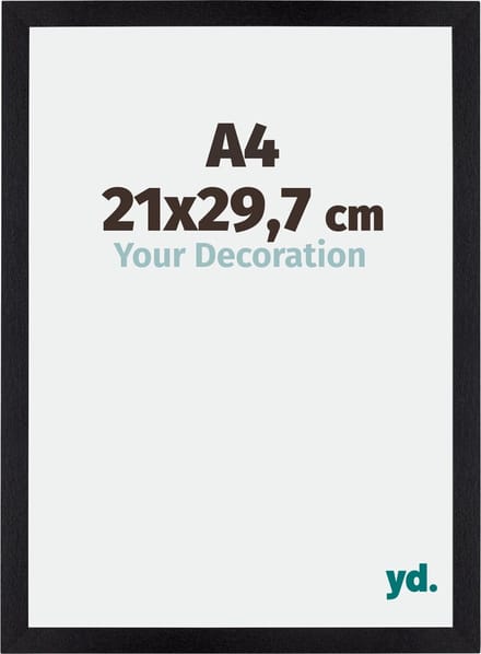 Your Decoration - Fotolijst A4 21x 29,7 cm - MDF - Zwart Mat - Mura