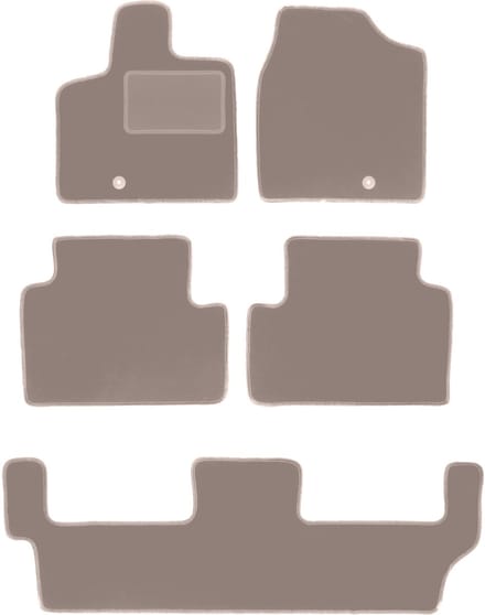 Beige velours vloermatten voor: Dodge Grand Caravan IV 7-zits (2008-2016)