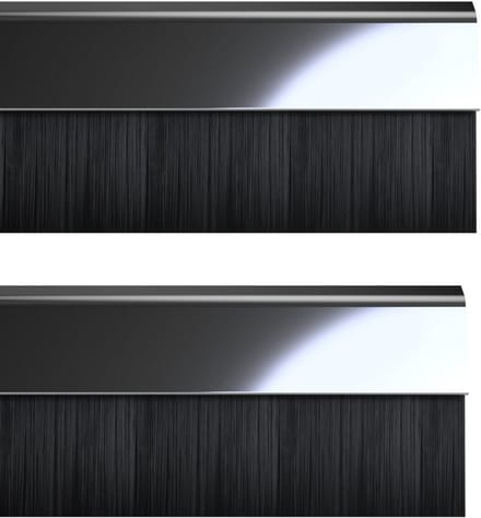 Tochtstrips Deurborstel Onderkant 2x838mm Verstelbaar Chromen Afwerking