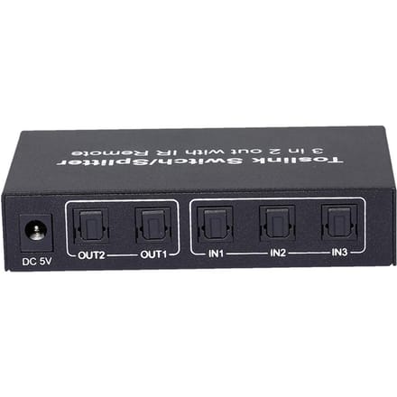 NKT32 3 In 2 Uit Toslink Kabelschakelaar Splitter SPDIFTOSLINK Optische Audio zwart
