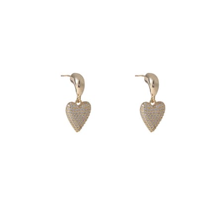 Go Dutch Label Oorknoppen Full Heart Sparkle Goudkleurig