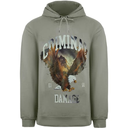 Criminal Damage Eagle Heren Grijs Hoodie