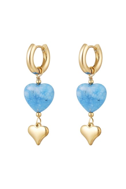 Oorbellen hartendief - blauw